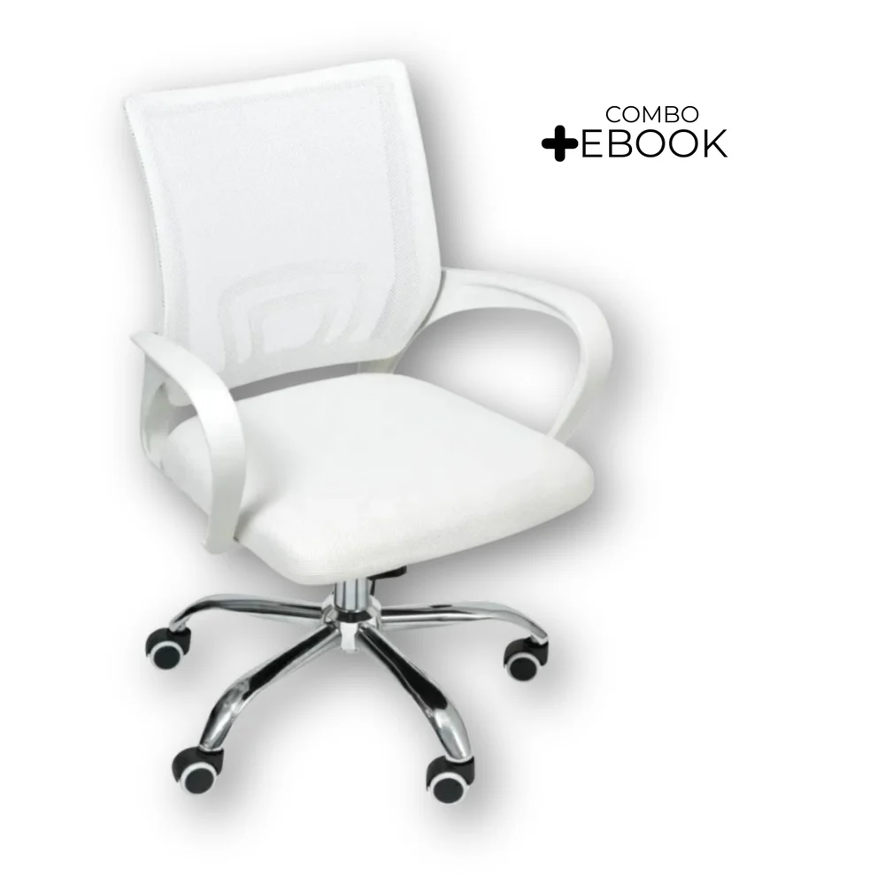 Imagem 2 de 5 do produto Kit 15 Cadeiras De Escritório Oficial Webshop Begonia, Tela Mesh, Peso Recomendado: 120 kg, Ergonômico, Branca
