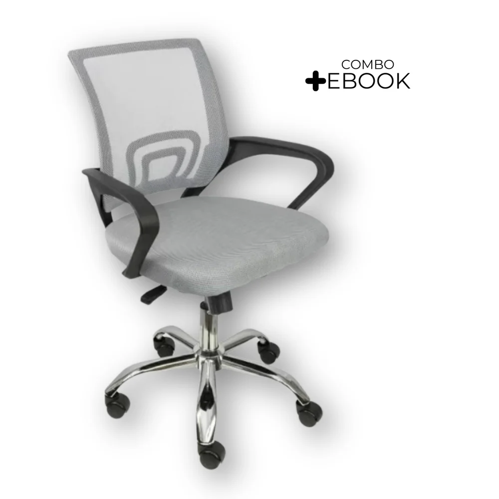 Imagem 2 de 5 do produto Kit 15 Cadeiras De Escritório Oficial Webshop Begonia, Tela Mesh, Ergonômico, Cinza
