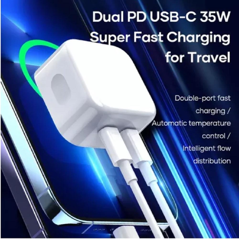 Imagem 3 de 5 do produto Carregador Turbo 35w USB-C, Compativel Iphone, 11, 12, 13, 14, Bivolt