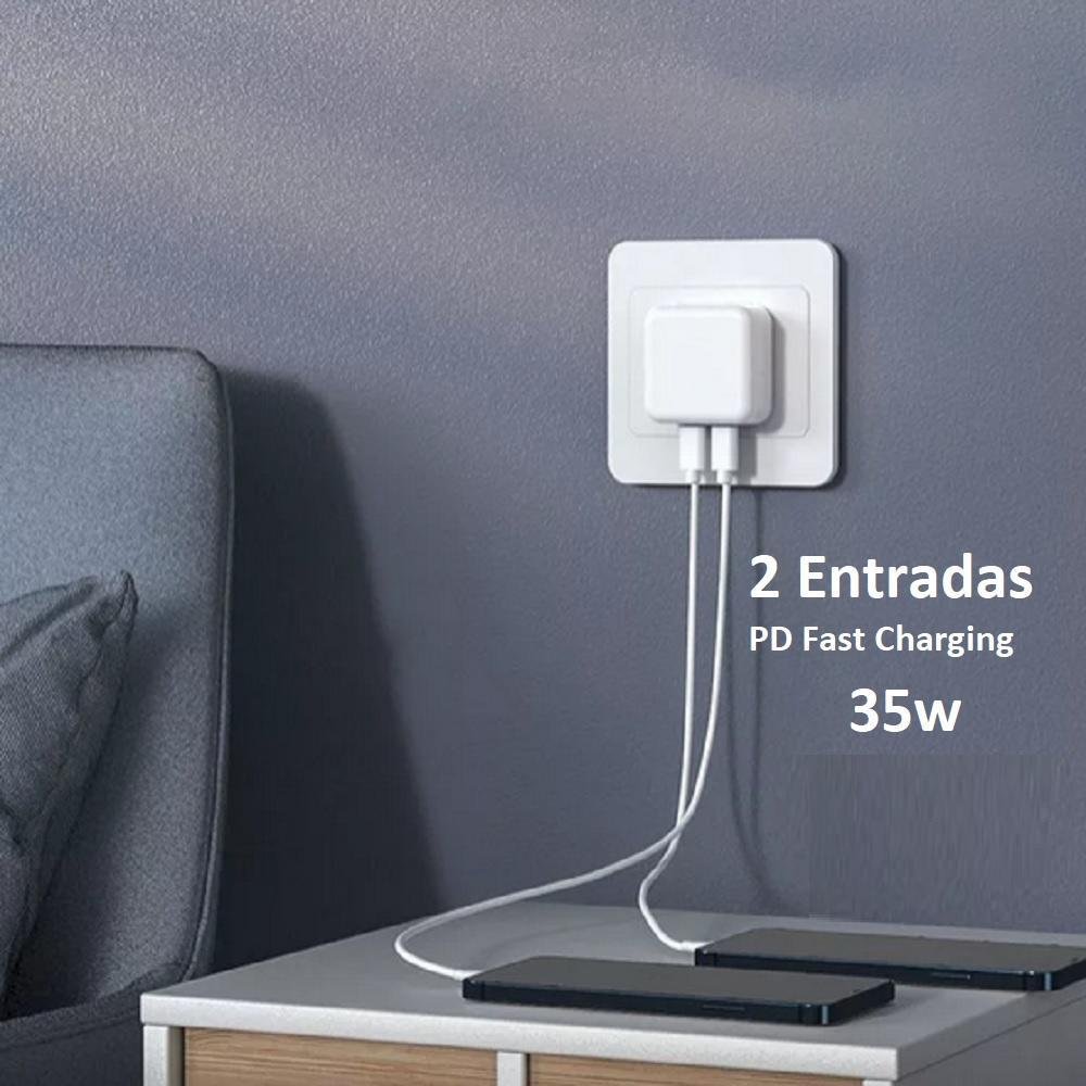 Imagem 4 de 5 do produto Carregador Turbo 35w USB-C, Compativel Iphone, 11, 12, 13, 14, Bivolt