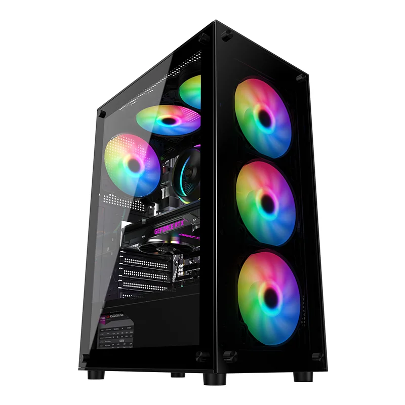 Gabinete Gamer Microdigi Md-535, Mid-Tower, Frontal e Lateral De Vidro, Preto