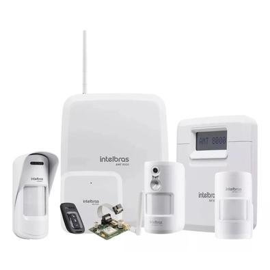 Kit Amt 8000 S/ Fio Sensores Gprs Teclado E Sirene Intelbras