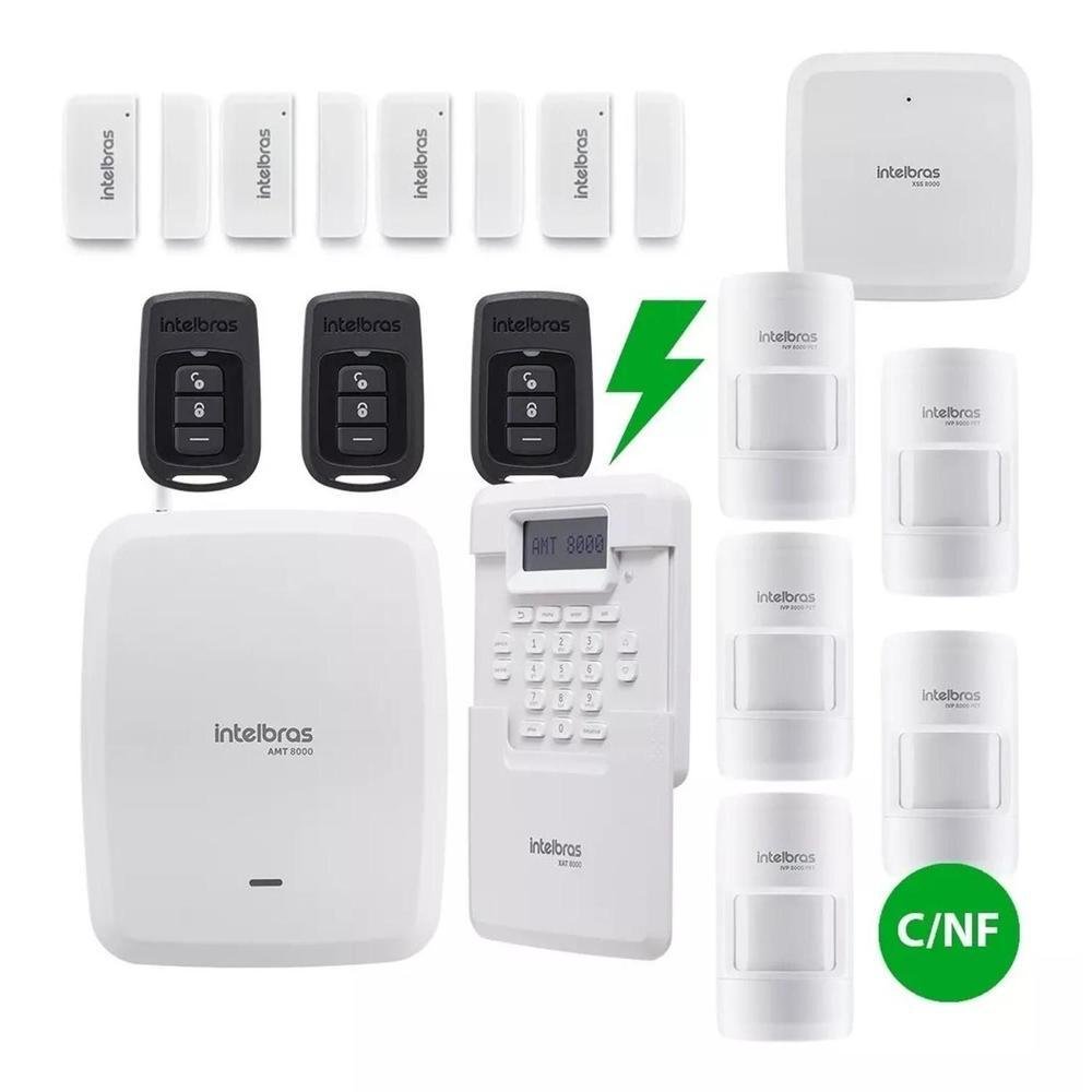 Kit Completo Central Alarme Intelbras Amt 8000 9x Sensores Kit Completo Central Alarme Intelbras Amt 8000 9x Sensores