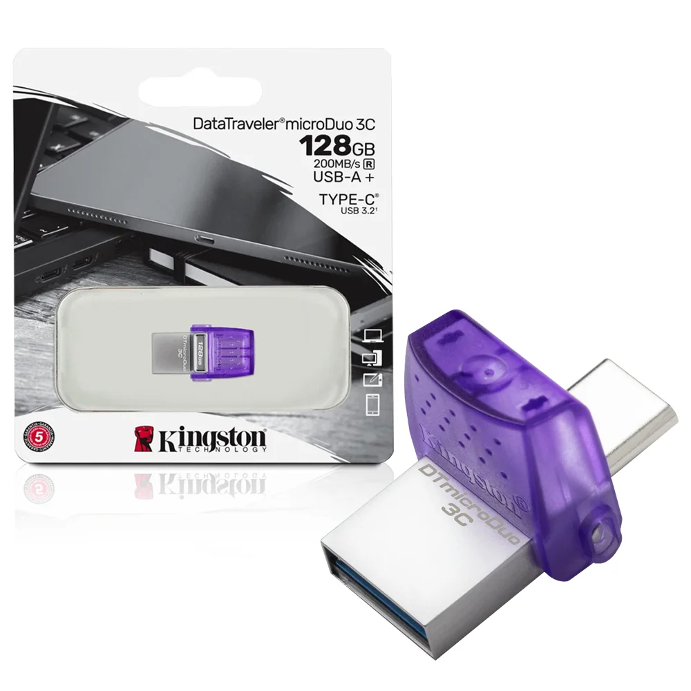 Imagem 2 de 4 do produto Pen Drive Kingston, 128GB, USB 3.2, Microduo - Dtduo3cg3.