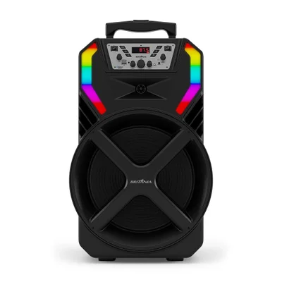 Caixa Amplificadora Acústica Britânia Bcx12100, Bluetooh 5.0, USB, auxiliar, fm, 700w Rms, Preto