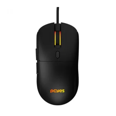 Mouse Gamer Pcyes Basaran Black Vulcan, 12400 Dpi, Rgb, 6 Botoes - Pmgbrbv