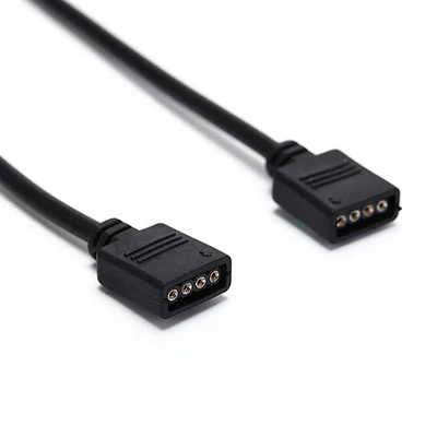 Cabo Extensor RGB, 4 Pinos 12V, Preto, 30cm, Para Cooler FAN e Fita de LED