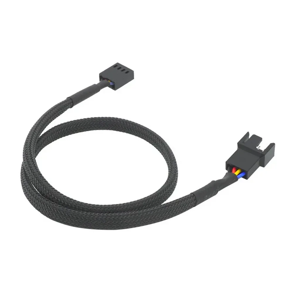 Imagem 2 de 5 do produto Cabo Extensor Para Fan PWM 4 Pinos, Trançado, Preto, 25cm, Compatível com 3 Pinos