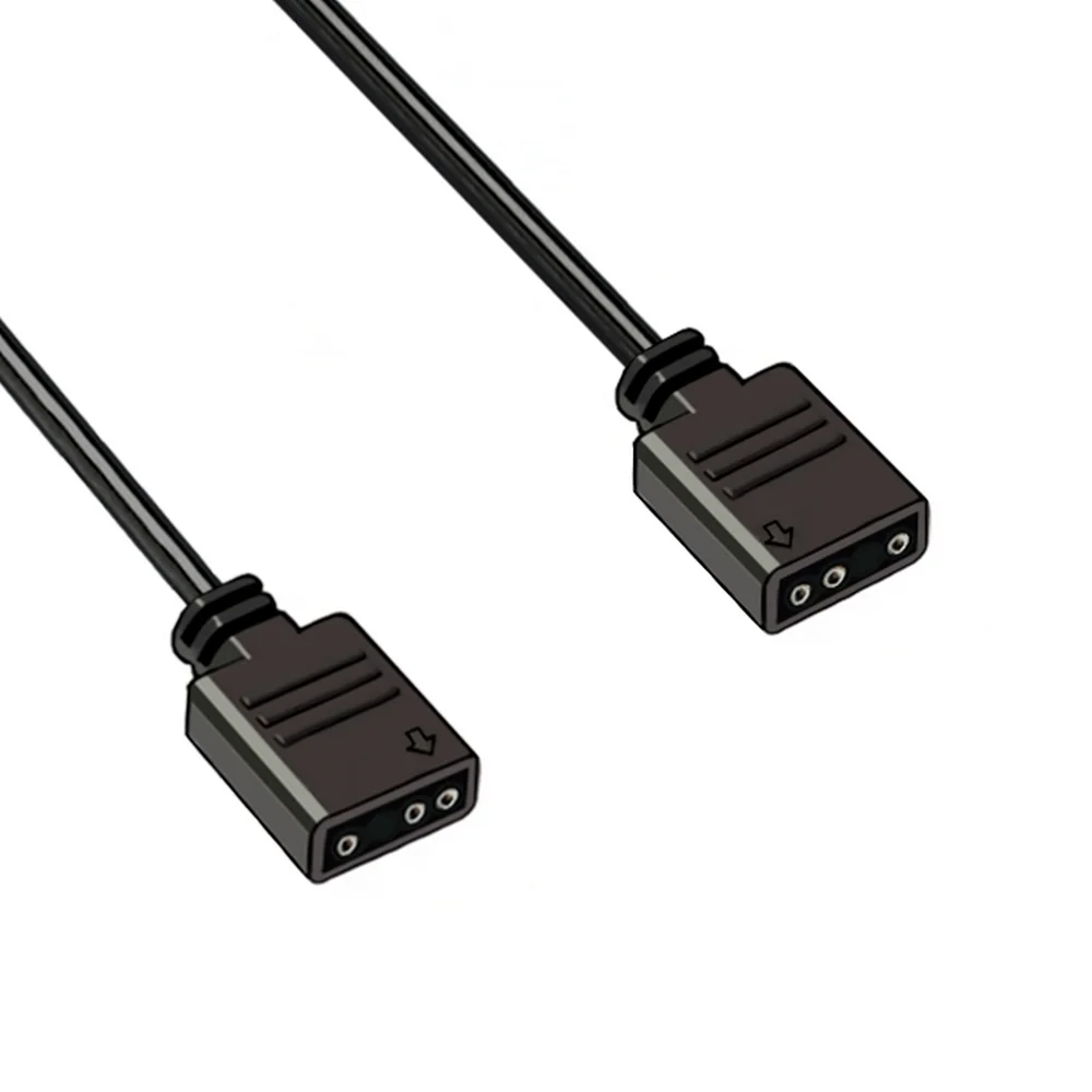 Imagem 2 de 4 do produto Cabo Extensor para LED, ARGB de 3 Pinos (5v), Comprimento de 1 metros (100cm), Preto