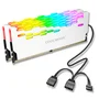 Kit 2 Dissipadores de Calor para Memória RAM, Branca, ARGB 5V, 3 Pinos, Coolmoon, DDR3, DDR4, DDR5