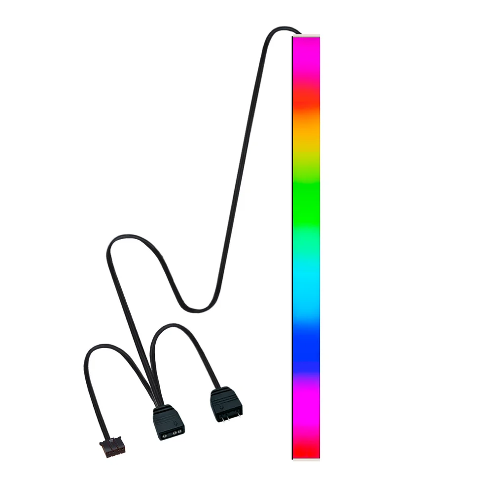 Barra de Led ARGB 5v 3 Pinos, Quadrada, 300mm, 18x18, Magnética, Decoração Gabinete
