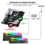 Kit 4 Dissipadores de Calor para Memória RAM, ARGB 5V, 3 Pinos, Coolmoon, DDR3, DDR4, DDR5
