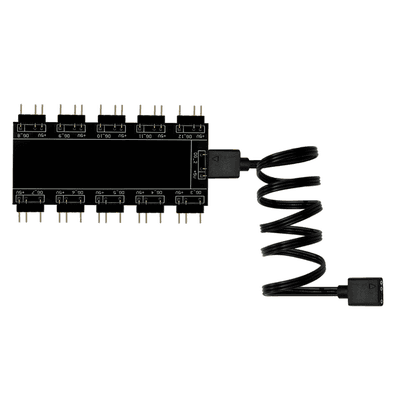 Hub Multi RGB, 5v, 3 Pinos, Divisor RGB, Até 10 Fans