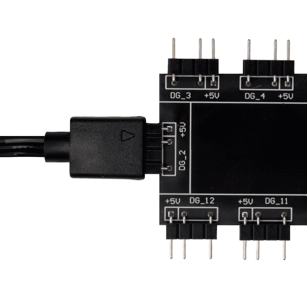 Hub Multi RGB, 5v, 3 Pinos, Divisor RGB, Até 10 Fans 8