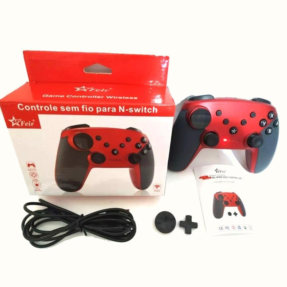 Controle Sem Fio Feir Nintendo Switch Preto KaBuM
