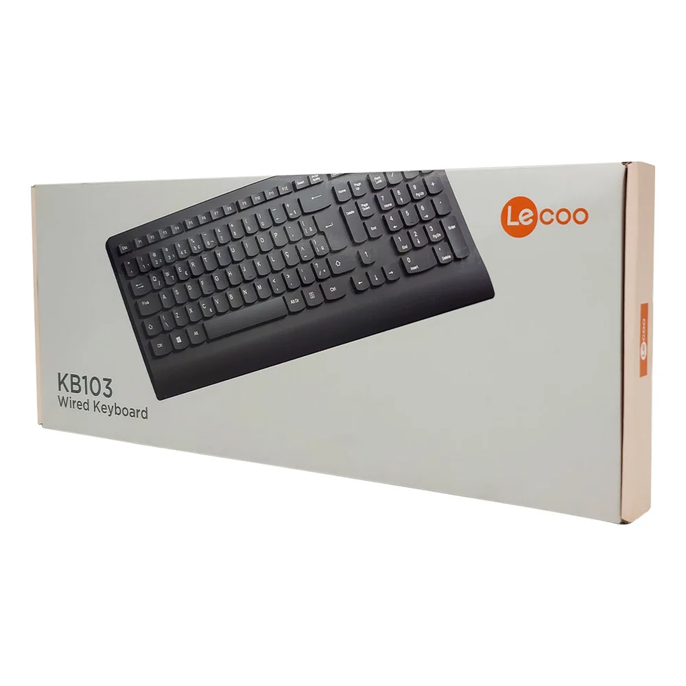 Imagem 2 de 5 do produto Teclado Lecoo, Usb, Abnt2, Preto - Kb103