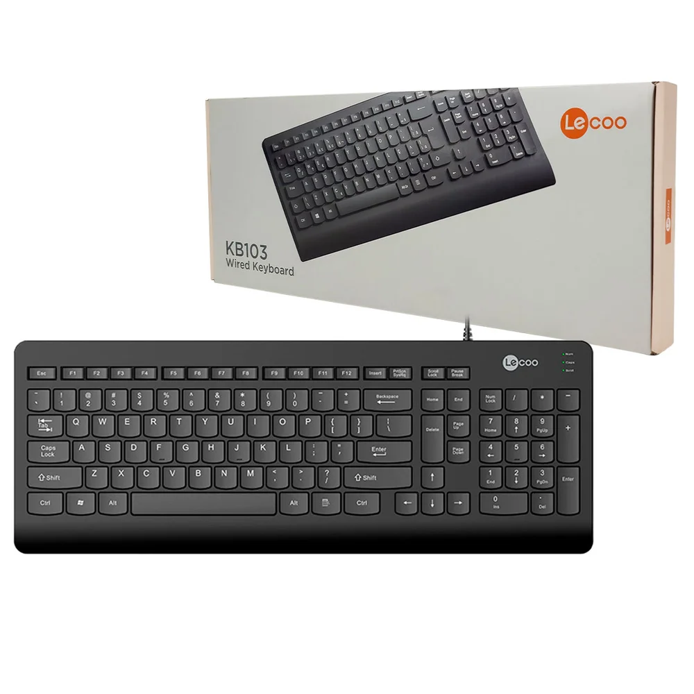 Imagem 4 de 5 do produto Teclado Lecoo, Usb, Abnt2, Preto - Kb103