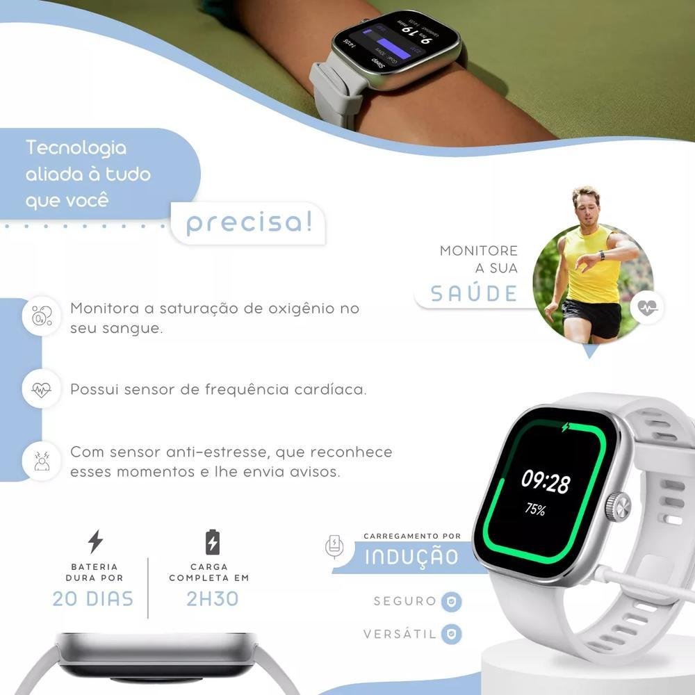 Imagem 4 de 5 do produto Smartwatch Xiaomi Redmi Watch 4, Bluetooth, Resistência à Água, Tela De de 1.97 Pol., Sensor de Oxigênio no Sangue