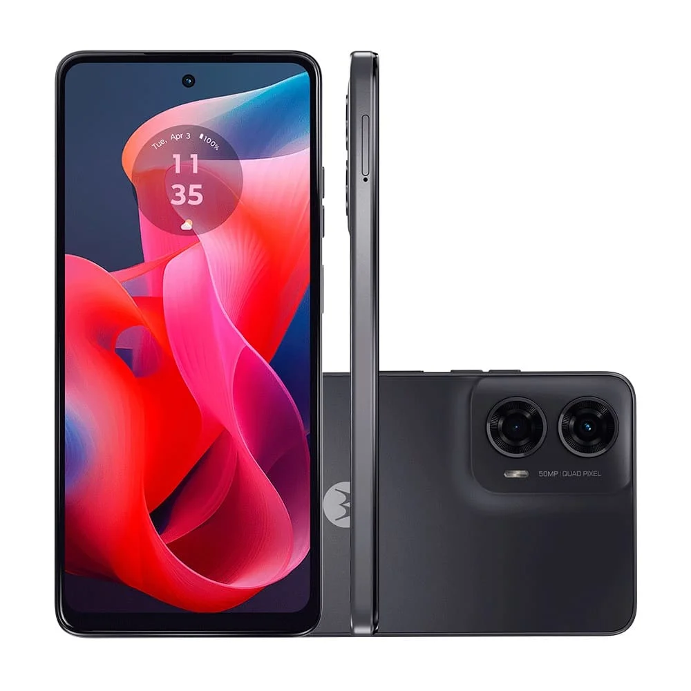 Smartphone Motorola Moto G24, 128GB, 4GB RAM, Câmera 50MP + Selfie 8MP, Tela 6.6", Grafite Smartphone Motorola Moto G24, 128GB, 4GB RAM, Câmera 50MP + Selfie 8MP, Tela 6.6", Grafite