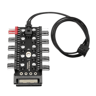 Hub Controlador Pwm Alloyseed, 4 Pinos, 10 Portas, Alimentação Sata, Compatível com 3 pinos