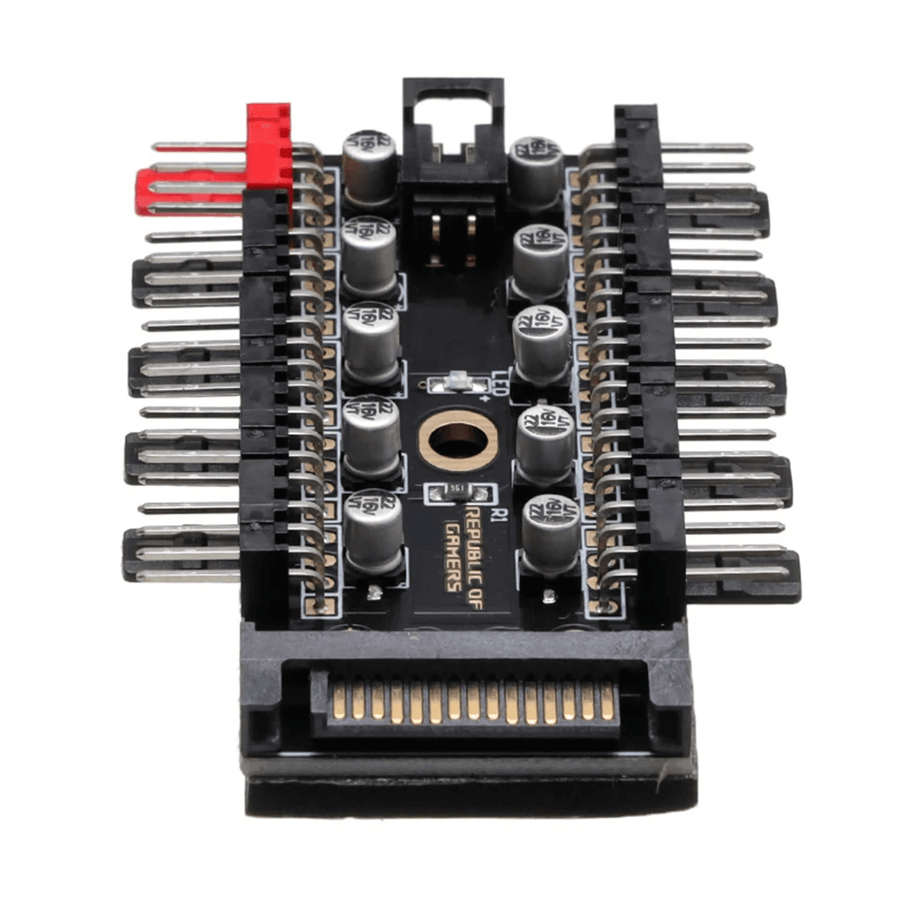 Imagem 2 de 5 do produto Hub Controlador Pwm Alloyseed, 4 Pinos, 10 Portas, Alimentação Sata, Compatível com 3 pinos
