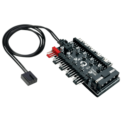 Hub Controlador Pwm 4 Pinos, 10 Portas, Alimentação MOLEX, Compatível com 3 pinos