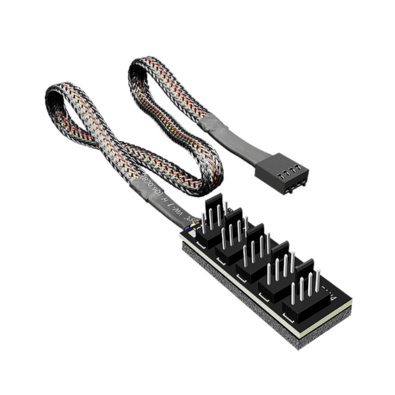 Hub Multi Fans Alloyseed, 5 Entradas, Cooler Fan 4 Ou 3 Pinos, Pwm
