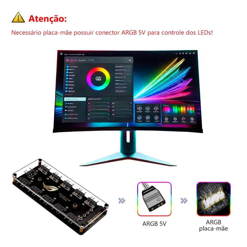 Hub Divisor para ARGB 5v 3 Pinos 10 Portas KaBuM