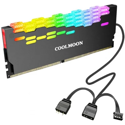 Dissipador De Calor Memória RAM ARGB 5V 3 Pinos Controlável Cor:cinza Escuro