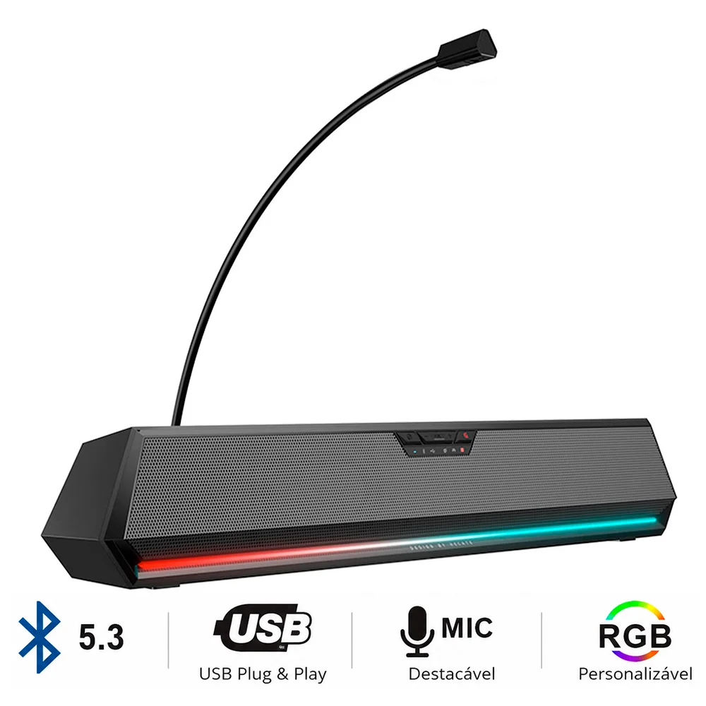 Soundbar Gamer G1500 Bar Edifier, Led, Bluetooth 5.3, 5W RMS, Preto Soundbar Gamer G1500 Bar Edifier, Led, Bluetooth 5.3, 5W RMS, Preto