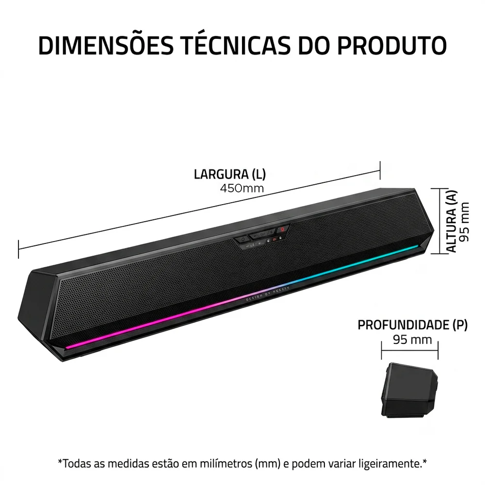 Soundbar Gamer G1500 Bar Edifier, Led, Bluetooth 5.3, 5W RMS, Preto Soundbar Gamer G1500 Bar Edifier, Led, Bluetooth 5.3, 5W RMS, Preto