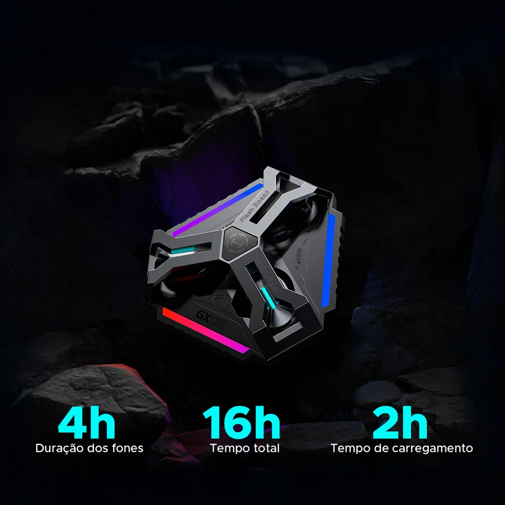 Imagem 2 de 5 do produto Fone Tws Gamer com Dongle 2.4ghz, Sem Delay, Case interativa, Hi-Res E Lhdc, Bluetooth 5.3 - Gx05 EDIFIER