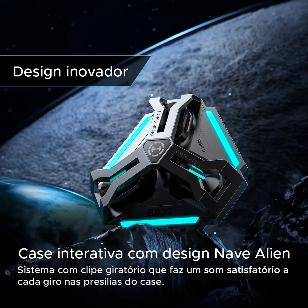 Imagem 4 de 5 do produto Fone Tws Gamer com Dongle 2.4ghz, Sem Delay, Case interativa, Hi-Res E Lhdc, Bluetooth 5.3 - Gx05 EDIFIER