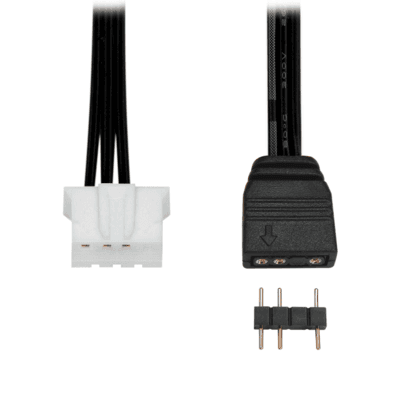 Cabo Adaptador 4 Pinos LED1, LED2, Para ARGB 3 Pinos 5V, Compatível com Controladoras 6 Pinos