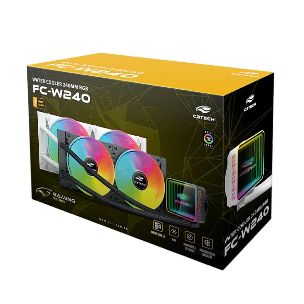 Imagem 3 de 5 do produto Water Cooler C3tech, 120mm RGB, Branco - Fc-w240wh