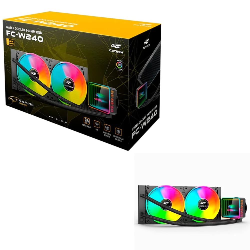 Imagem 4 de 5 do produto Water Cooler C3tech, 120mm RGB, Branco - Fc-w240wh