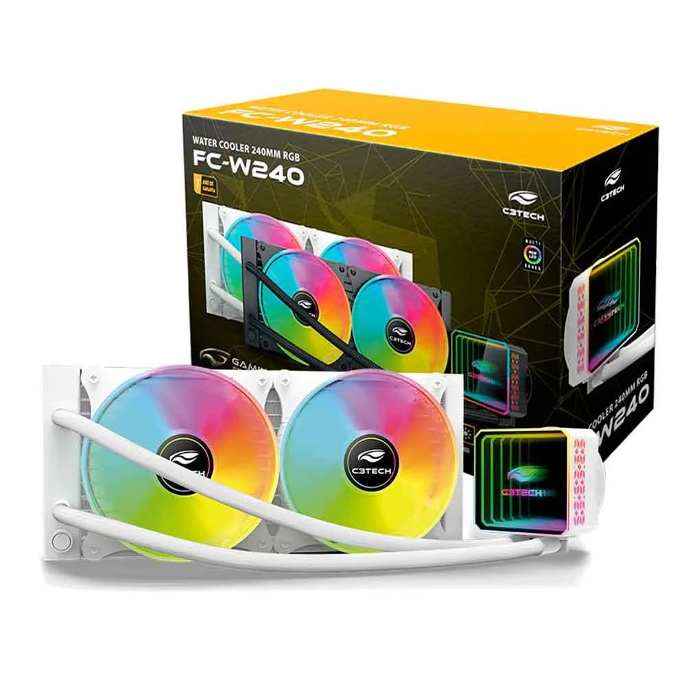 Imagem 5 de 5 do produto Water Cooler C3tech, 120mm RGB, Branco - Fc-w240wh