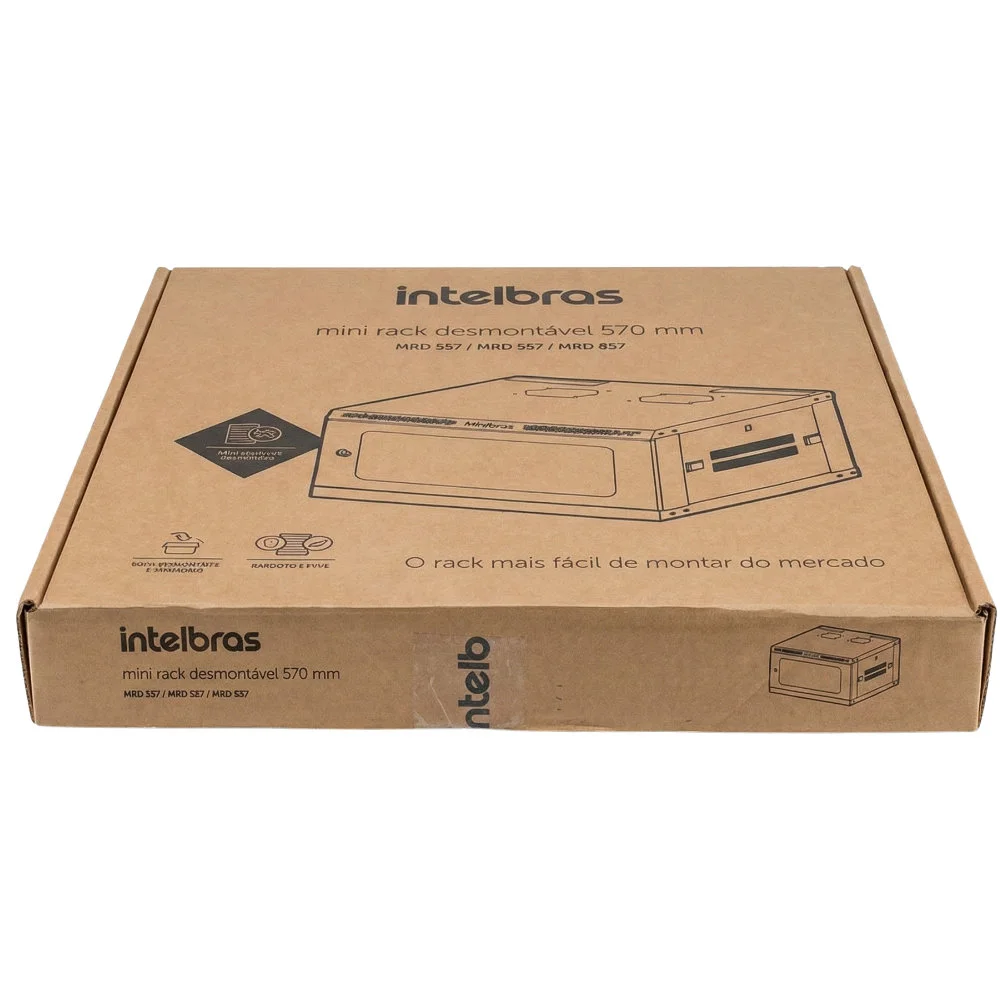 Imagem 2 de 5 do produto Mini Rack Intelbras Mrd 547, Desmontável De Parede, 5u, 19" X 470mm - 4770021