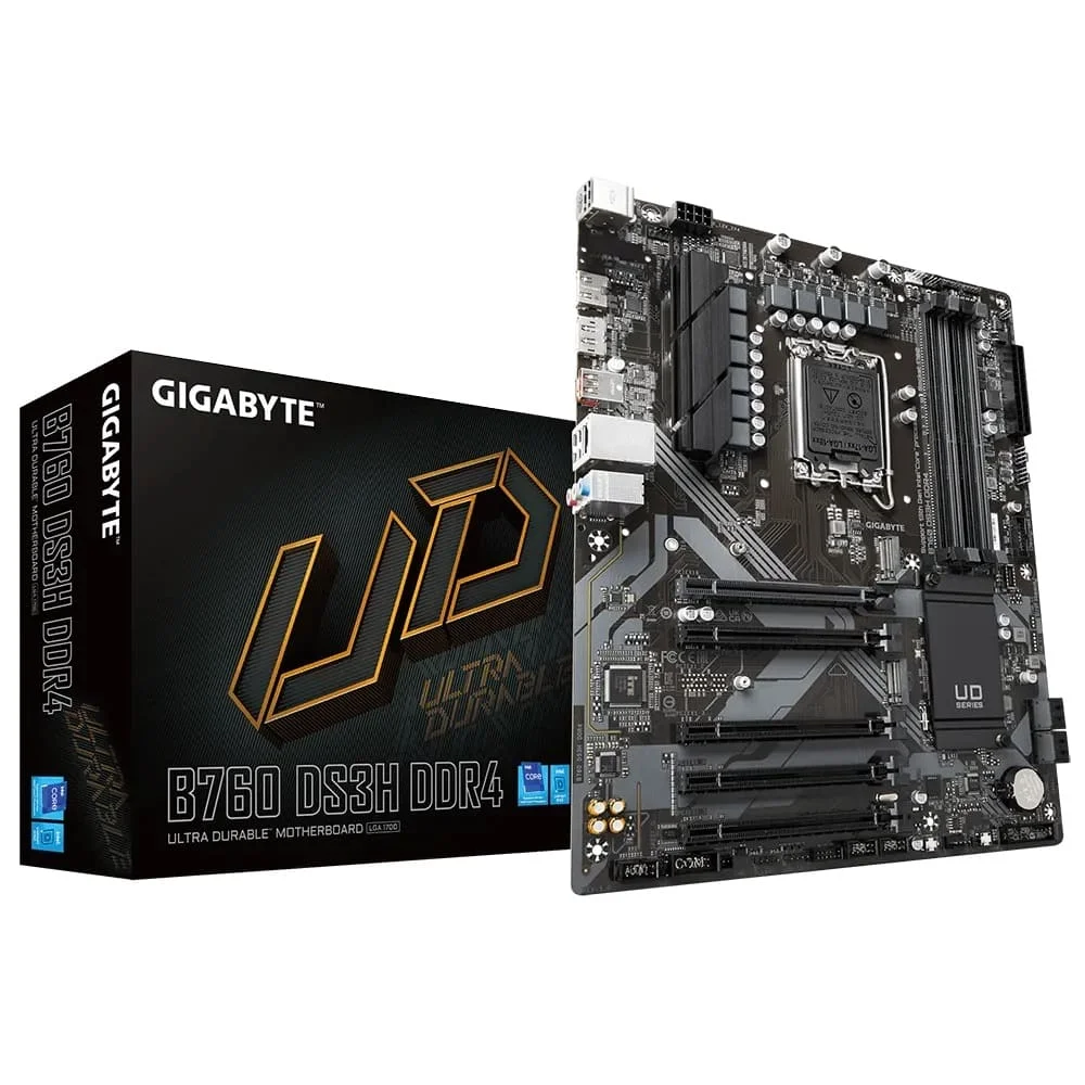 Placa Mãe Gigabyte B760 Ds3h, LGA 1700, ATX, DDR4, HDMI, M.2, DP, USB 3.2