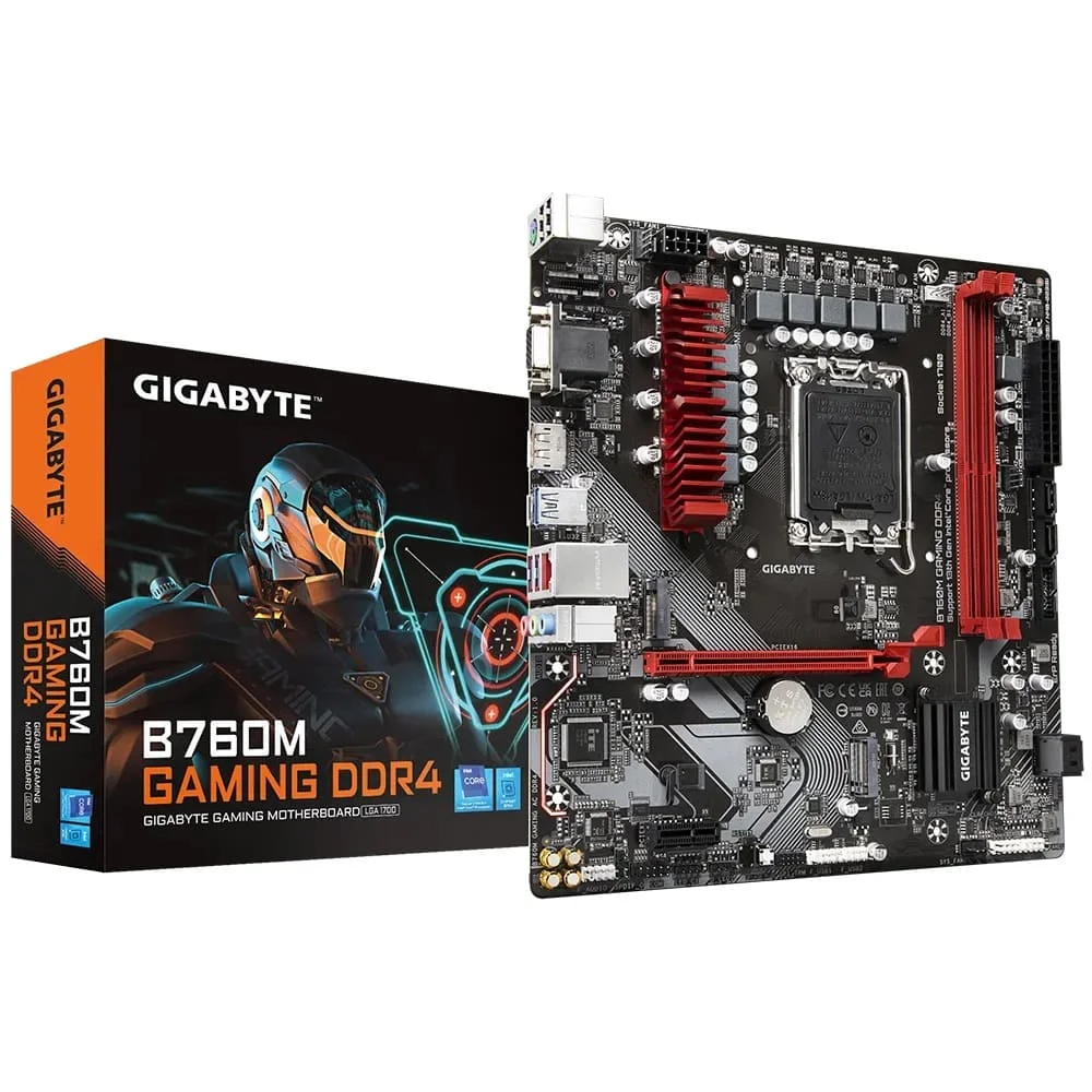 Placa-Mãe Gigabyte B760m Gaming, Intel LGA 1700, Matx, DDR4, Chipset B760 4