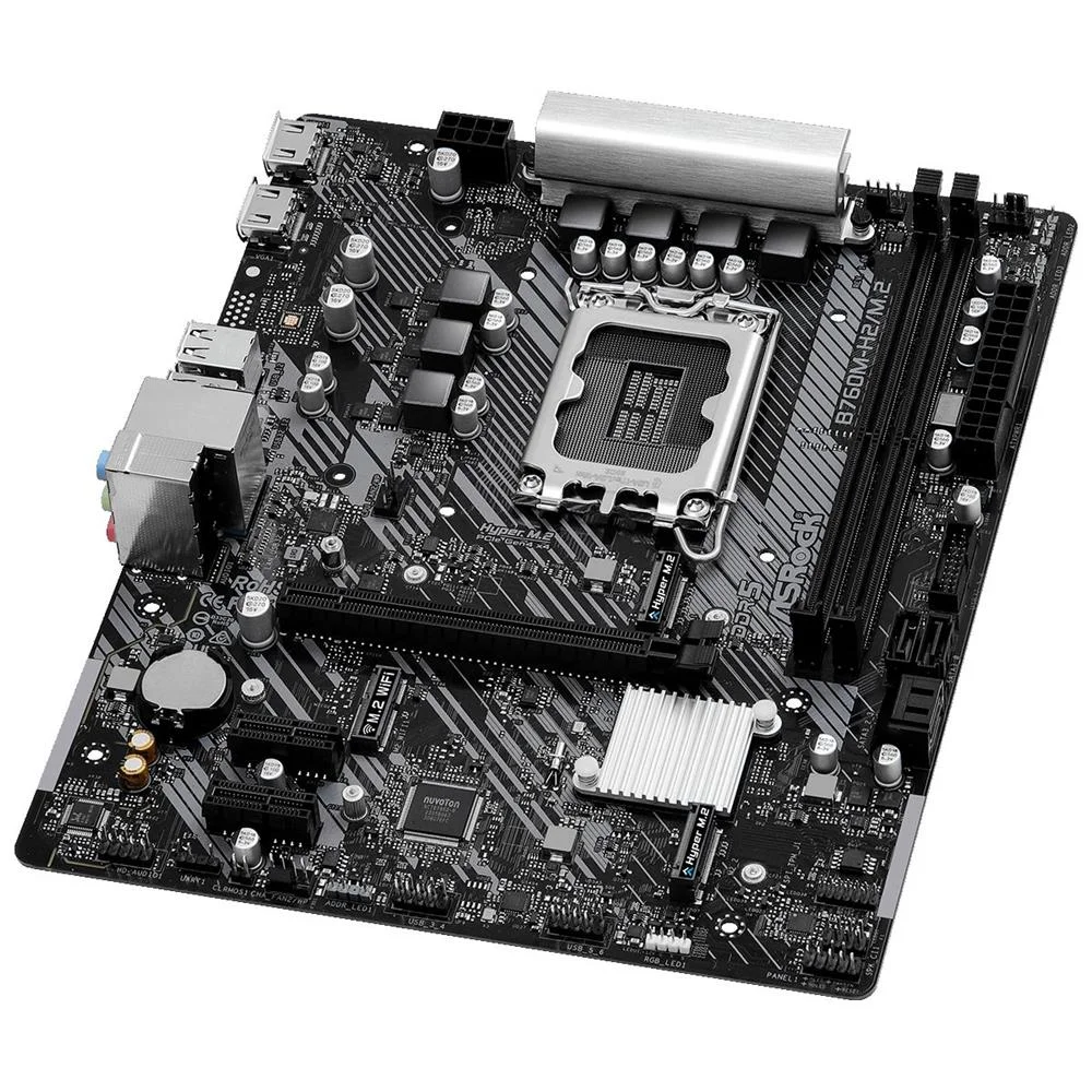 Placa-Mãe Asrock B760m-h2/m.2, Intel LGA 1700, Matx, DDR5, Chipset B760 8