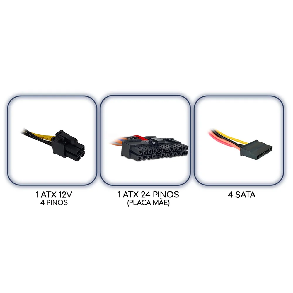 Imagem 2 de 5 do produto Fonte Brazil Pc, ATX, TFX, 250w Slim, 24 Pinos, Automática -  Bpc-tfx250-pfc
