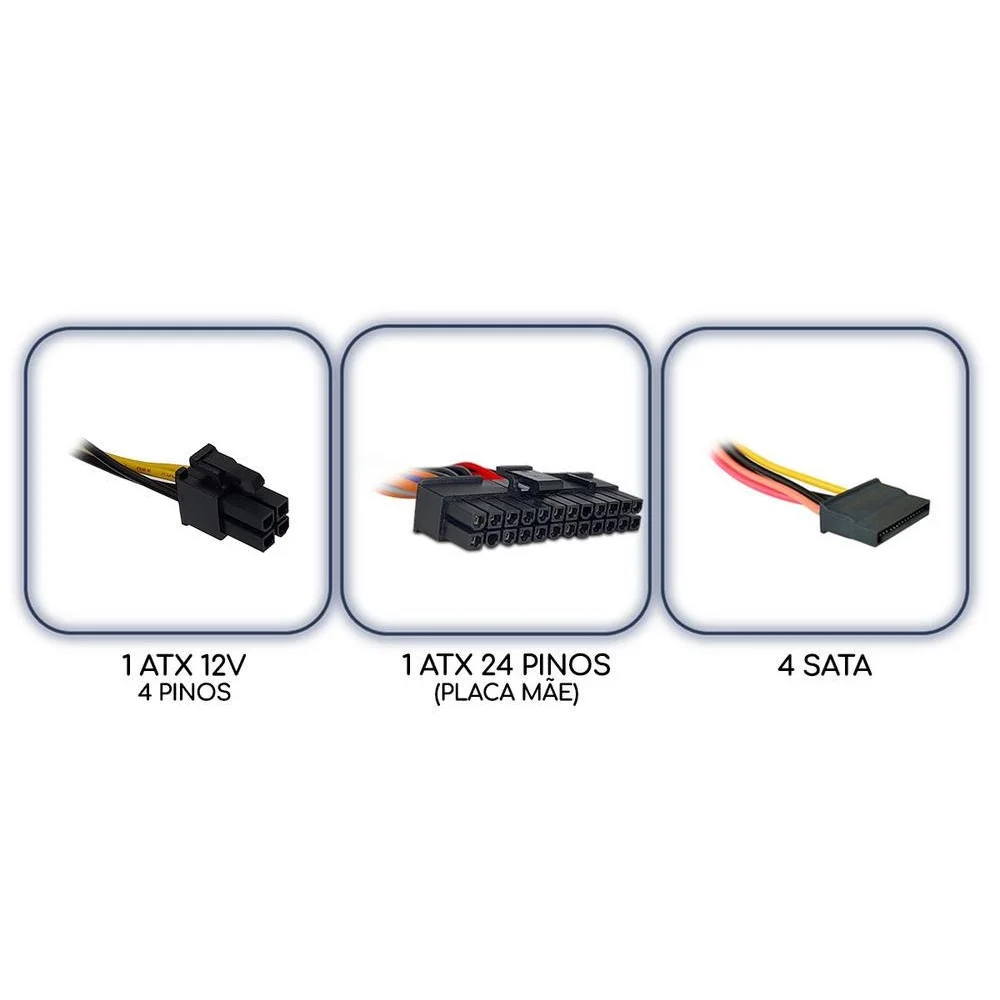 Imagem 5 de 5 do produto Fonte Brazil Pc, ATX, TFX, 250w Slim, 24 Pinos, Automática -  Bpc-tfx250-pfc