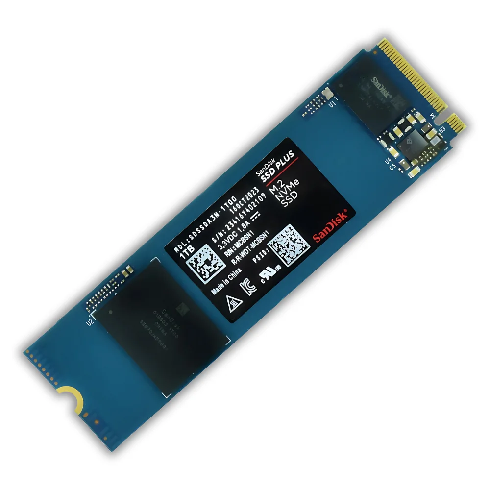 Imagem 5 de 5 do produto SSD Sandisk Plus 1TB, M.2 2280 NVMe Pcie Gen 3.0, Leitura 3200MB/s E Gravação 2500MB/s - Sdssda3n-1t00-G26