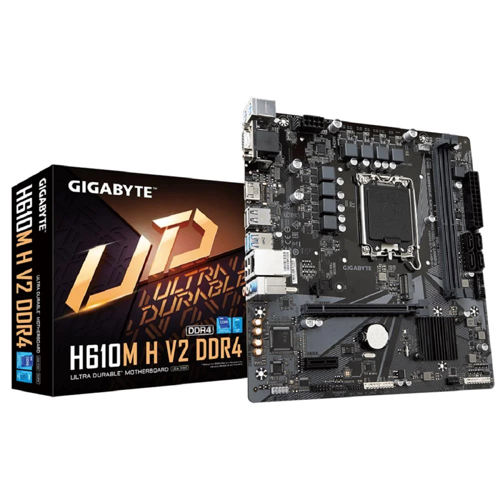 Placa-Mãe Gigabyte H610m H V2, Intel LGA 1700, Matx, DDR4, Chipset H610