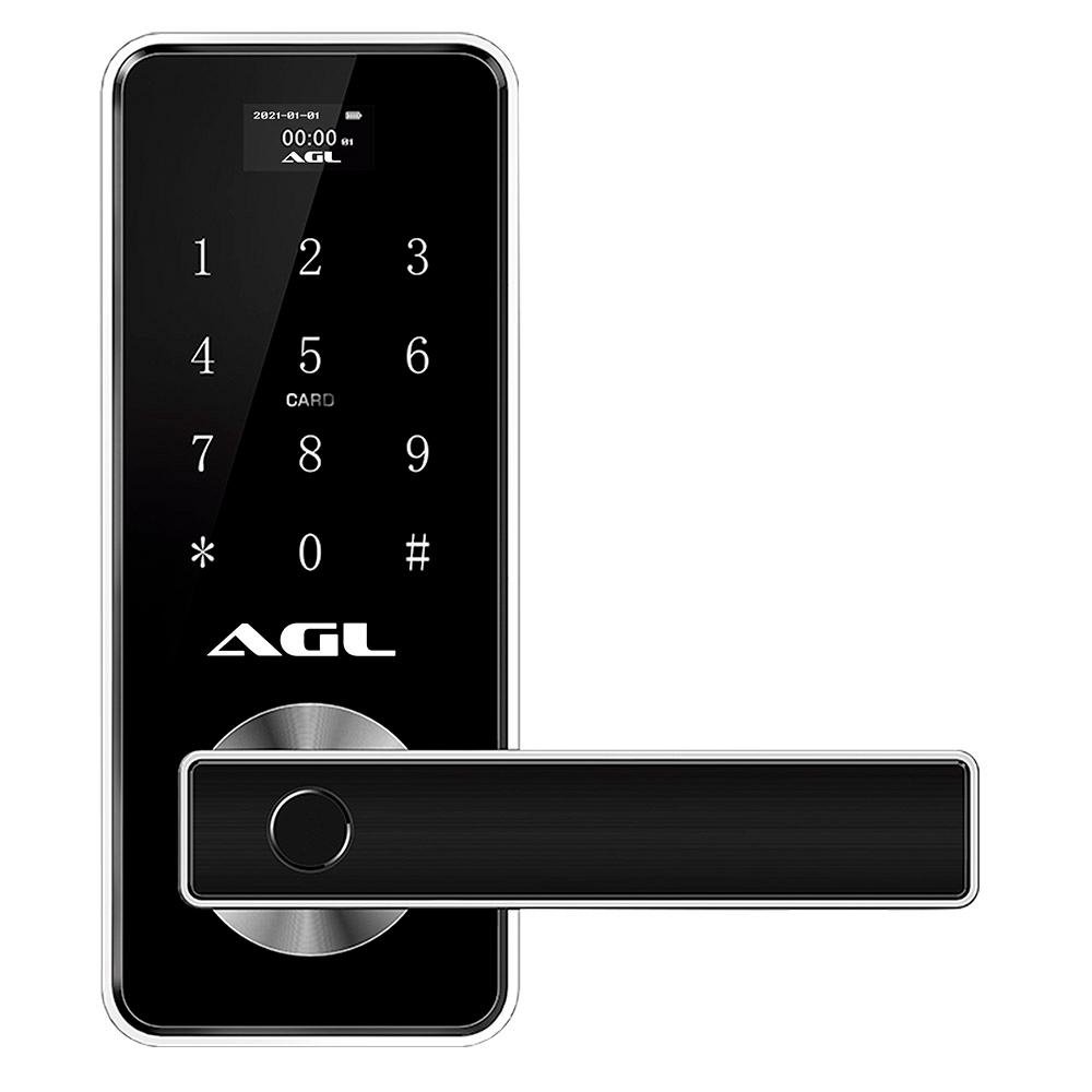 Fechadura Digital Agl H11, Biometria, Senha, Cartao, Chave, Preto