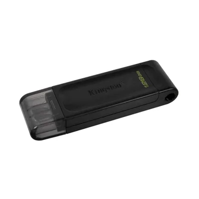 Pendrive Kingston Dt70 128GB, USB-c, Tipo-c, Preto