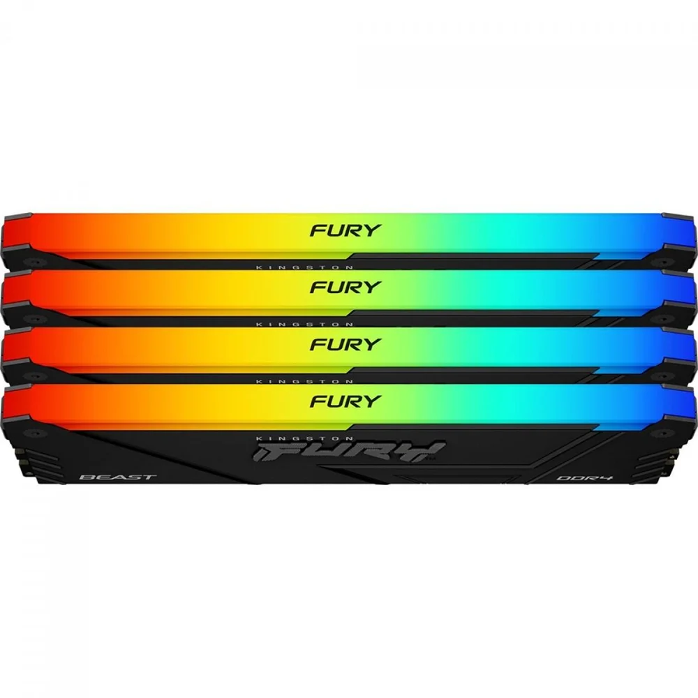Memória Ram Kingston Fury Beast RGB, 8GB, DDR4, 3200MHz, Para Desktop/gamers, Kf432c16bb2a/8