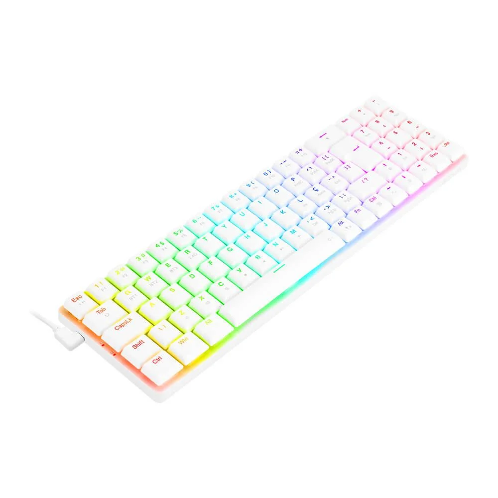 Imagem 3 de 5 do produto Teclado Mecânico Gamer Redragon K626, Branco, Switch Marrom