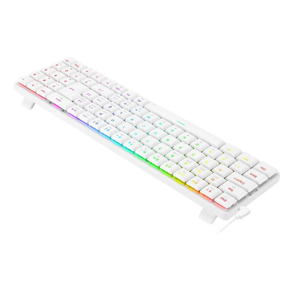 Imagem 4 de 5 do produto Teclado Mecânico Gamer Redragon K626, Branco, Switch Marrom